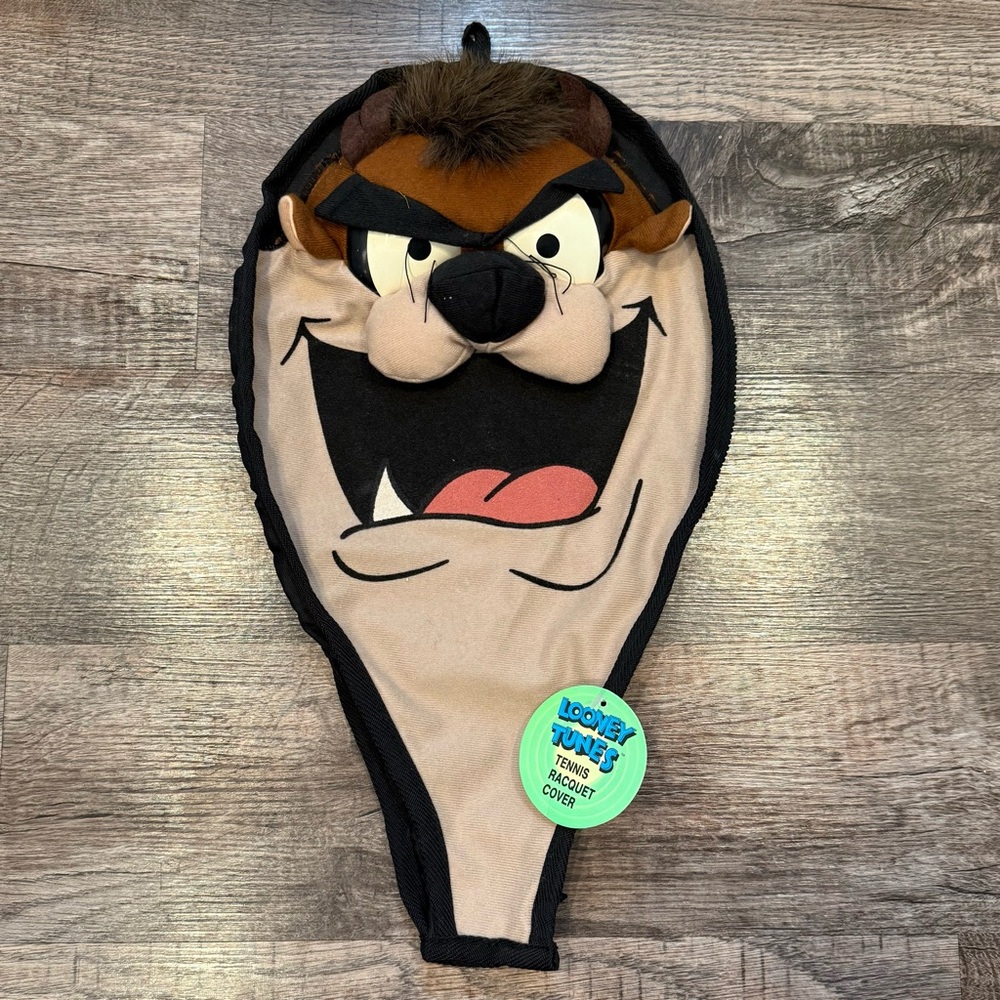 Vintage 1998 Warner Bros Taz Looney Tunes Tennis Racket Cover Carousel by Guy